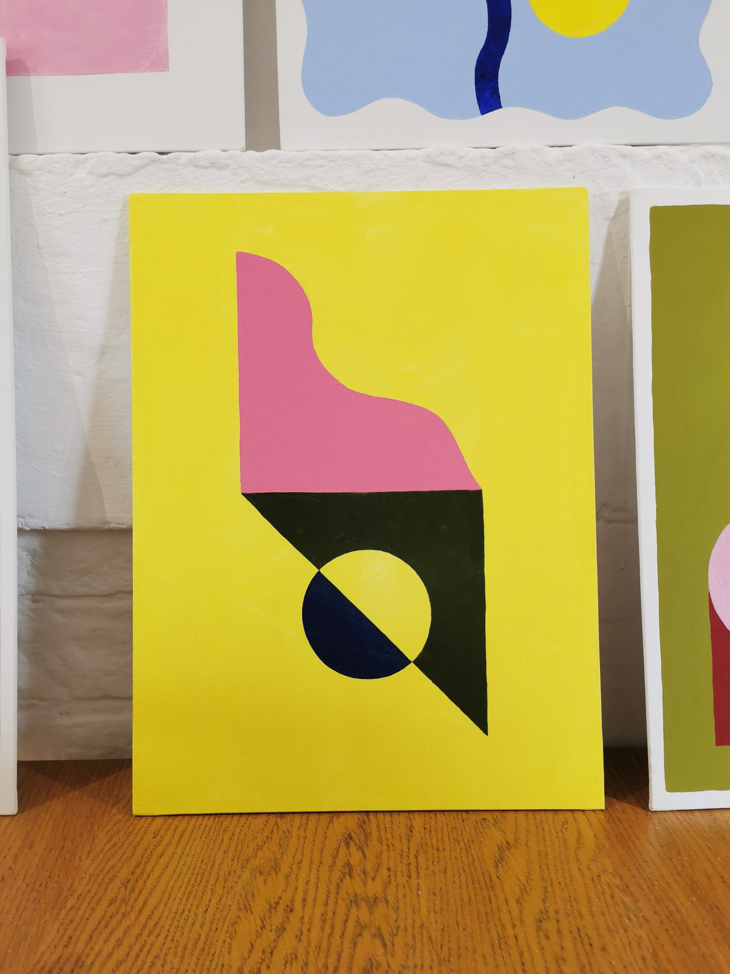 Yellow Background Abstract Painting