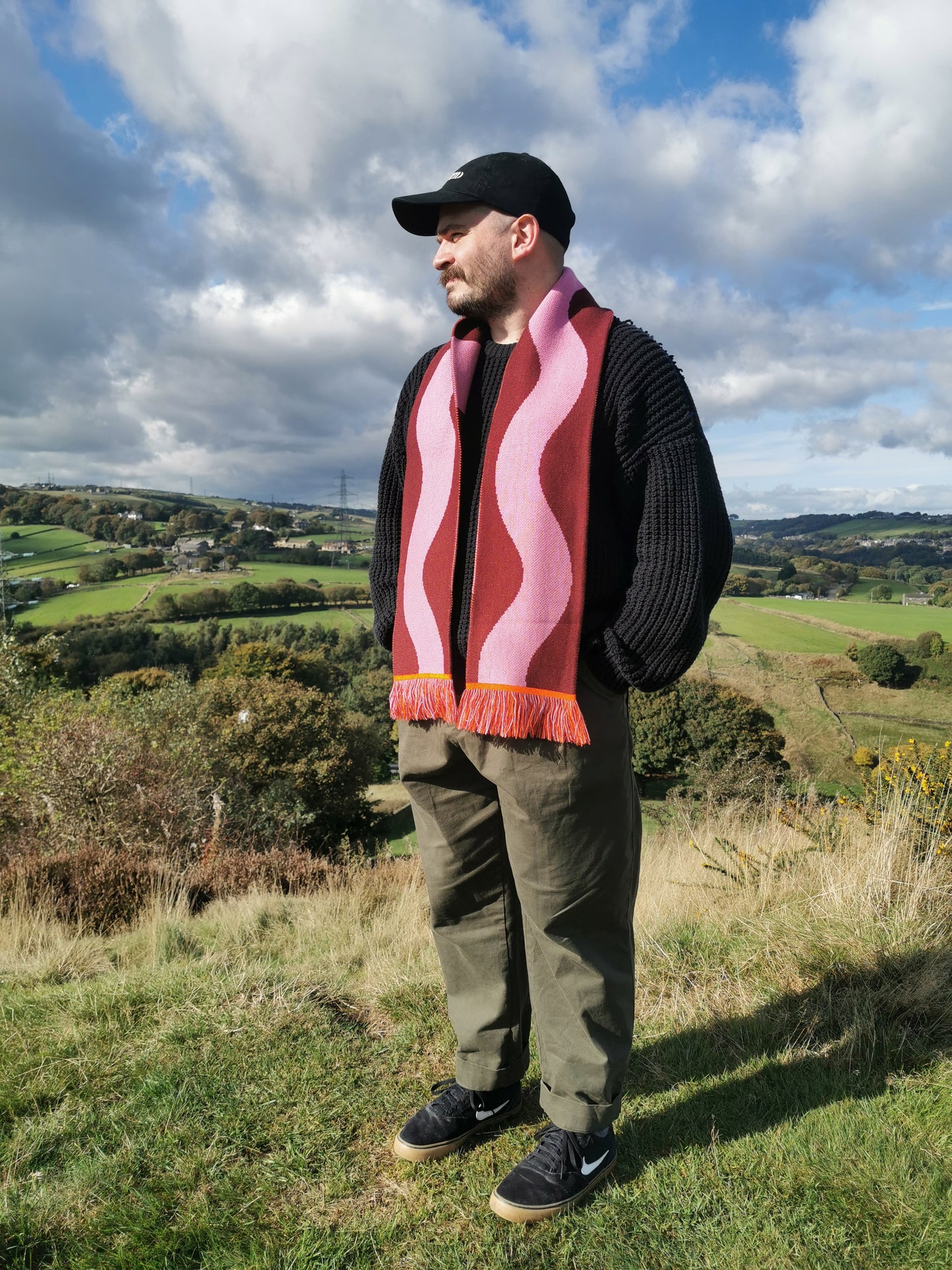 Burgundy & Pink Scarf